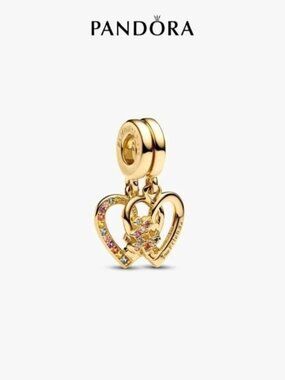 Pandora Splittable Puzzle Piece Hearts Dangle Charm